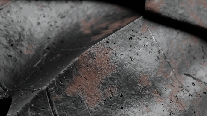 Rusted armor close up 